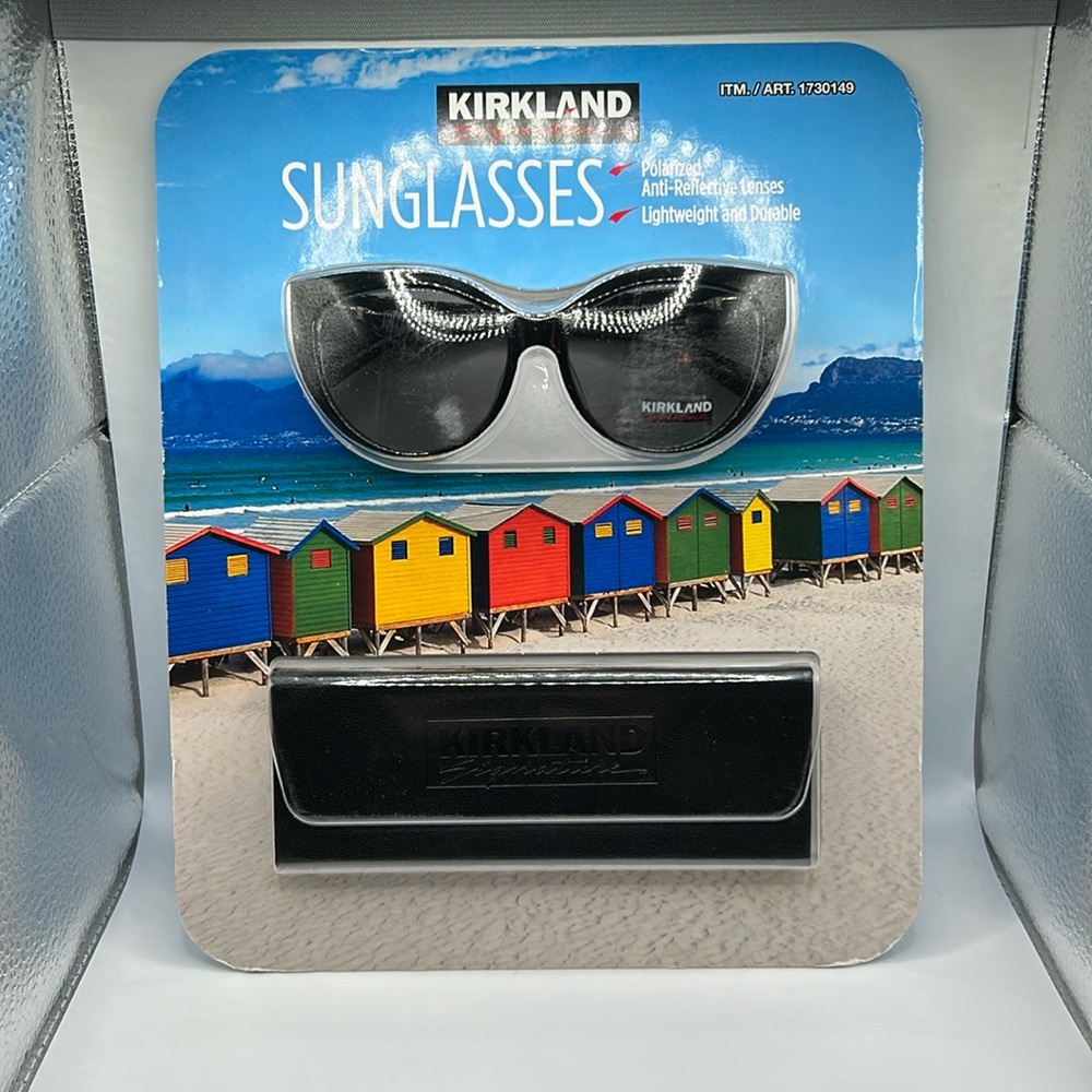 Kirkland Signature KS17 M49 Black Polarized Crystal Smoke Gray Sunglasses NWT